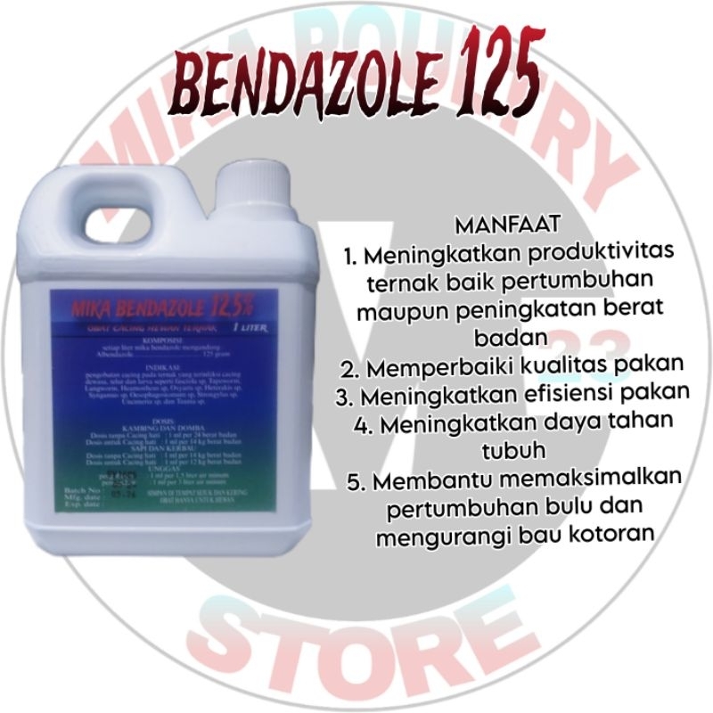 Obat cacing sapi - Obat cacing kambing - New Bendazole 125 1 Liter-