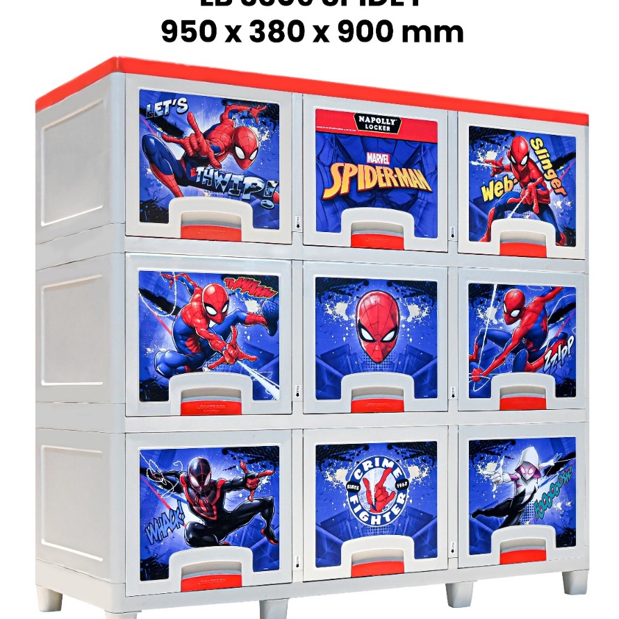 XG34448 Lemari anak karakter spiderman lemari pakaian lemari plastik