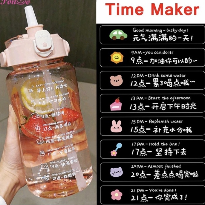 

TIME MAKER STICKER DIY Stiker Tempelan Botol Penanda Waktu Motivasi Murah