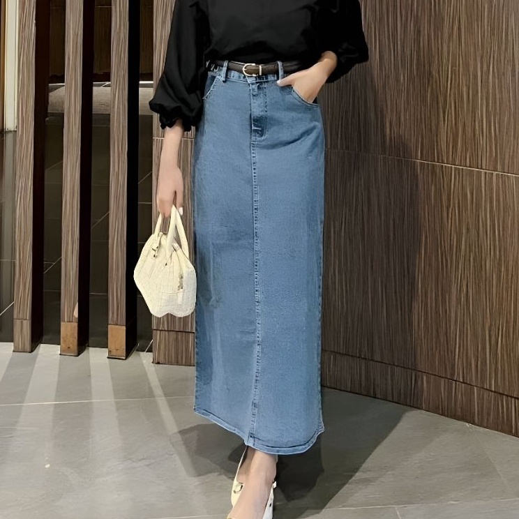 Memang Keren Theana Rok Jeans Skirt Size Standart Jumbo
