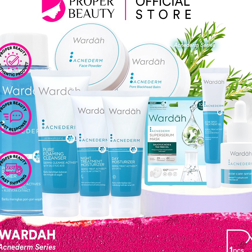READY STOK WARDAH Acnederm Series Indonesia  Facial Wash Face Scrub Micellar Water Essence Toner Mis