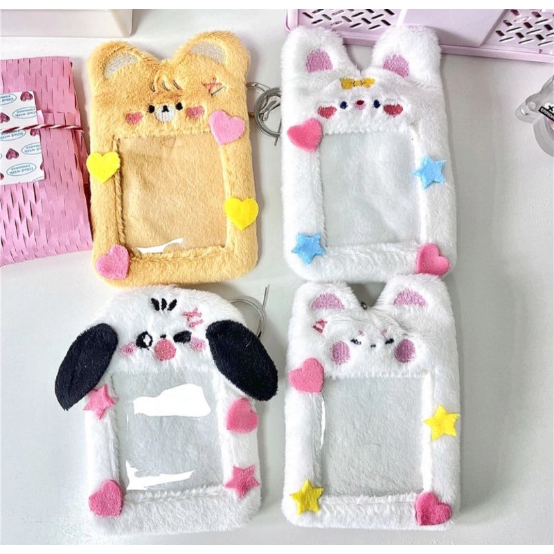 

Photocard Holder Fluffy Lembut Lucu Card Holder Korea Kpop Bentuk Boneka Holder Cahol Fluffy