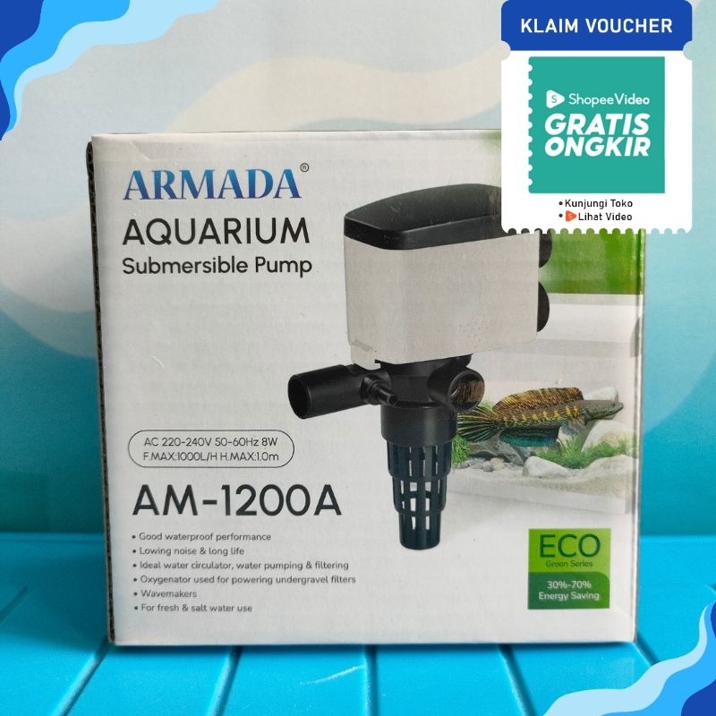 Mesin Pompa Aquarium Armada AM 1200 A Mesin Pompa Filter Pompa Celup 8watt