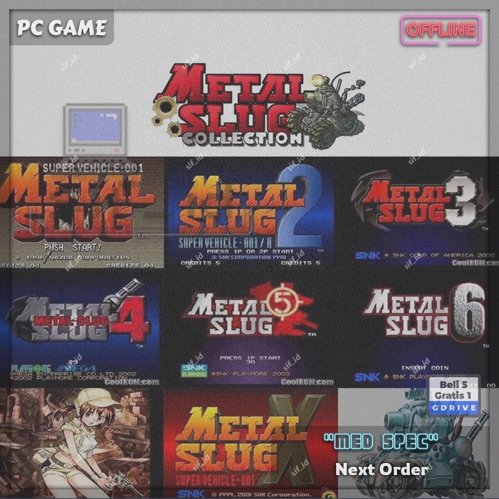 Metal Slug Collection - Metal Slug 1 - 2 - 3 - 4 - 5 - 6 - X Complete - PC Game