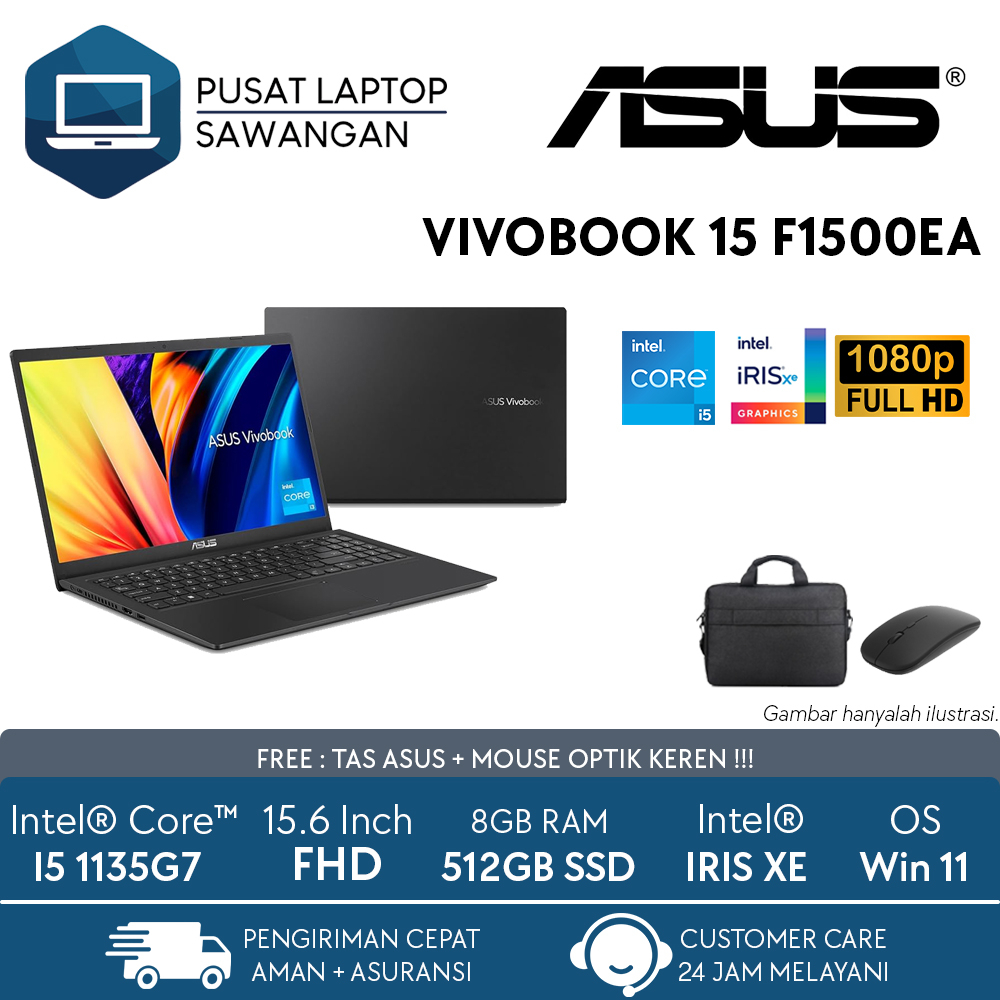 Laptop Asus Vivobook 15 Intel core i5 1135g7 8gb ram 512gb ssd FHD win 11