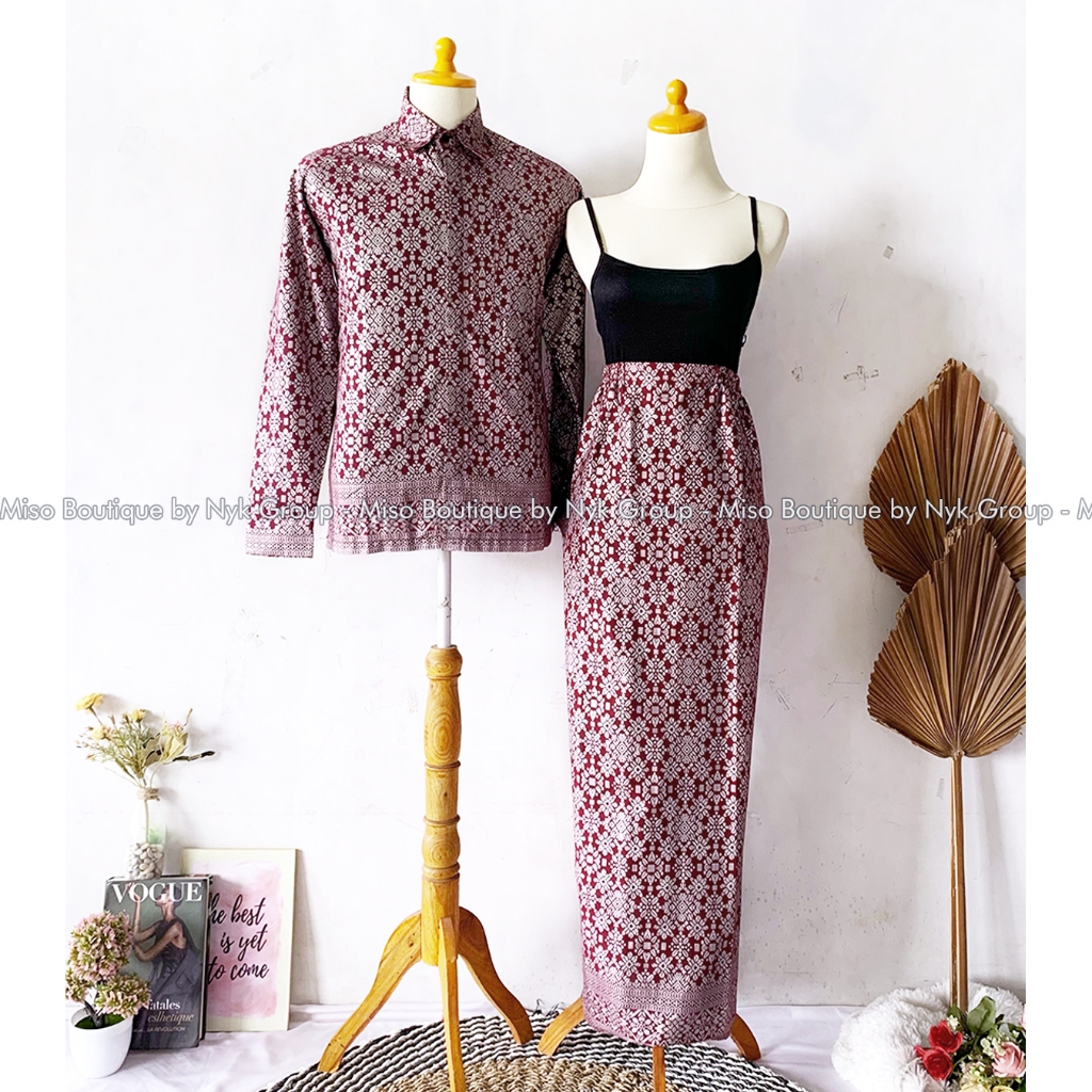 MISO BUTIK NEW ARRIVAL - Rok Batik Span Kombinasi Kemeja Batik Pria Lengan Panjang Bahan Katun Prodo