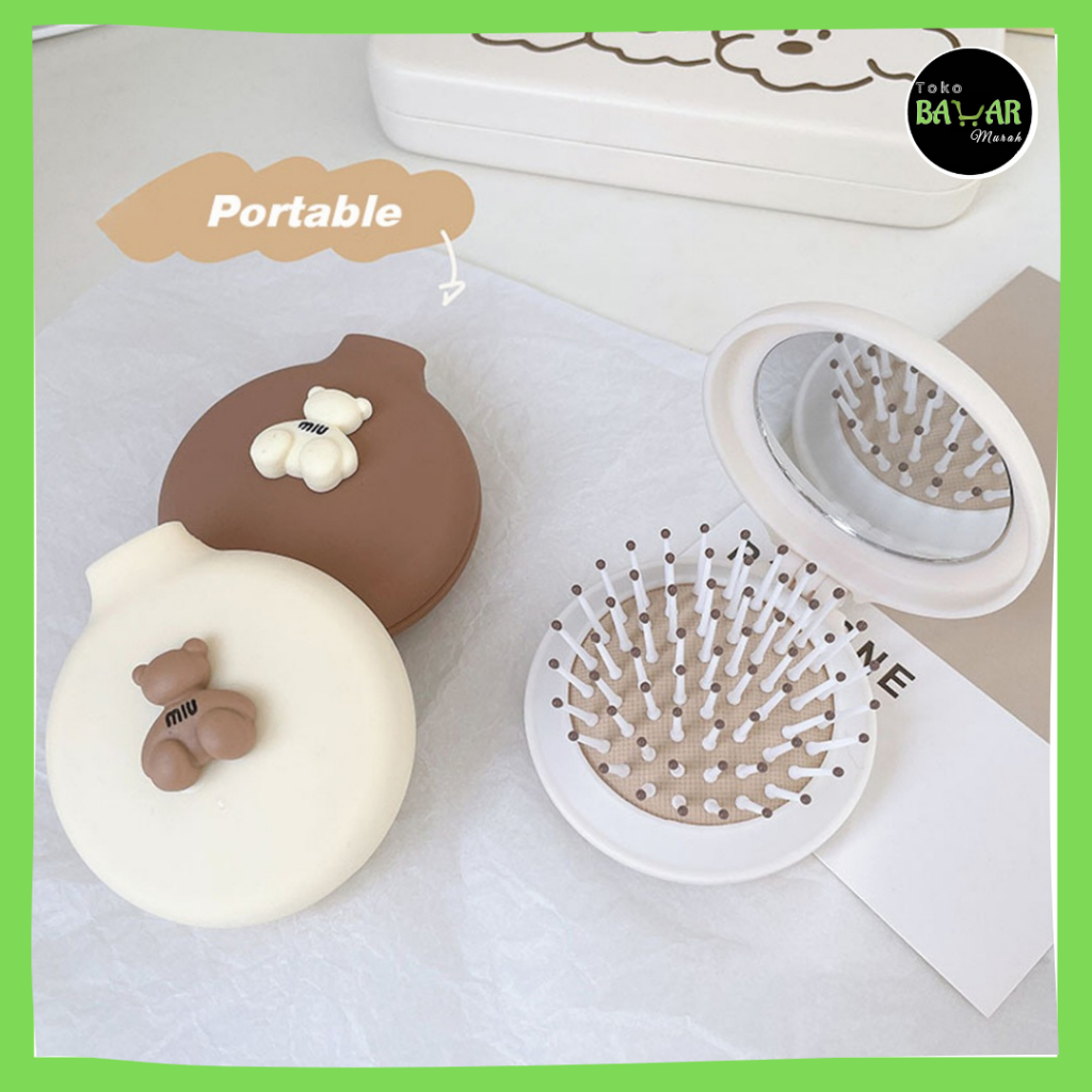 Sisir Cermin Lipat / Kaca Lipat / Sisir Kaca Lipat Serbaguna / Cermin Kaca Sisir Travel Karakter