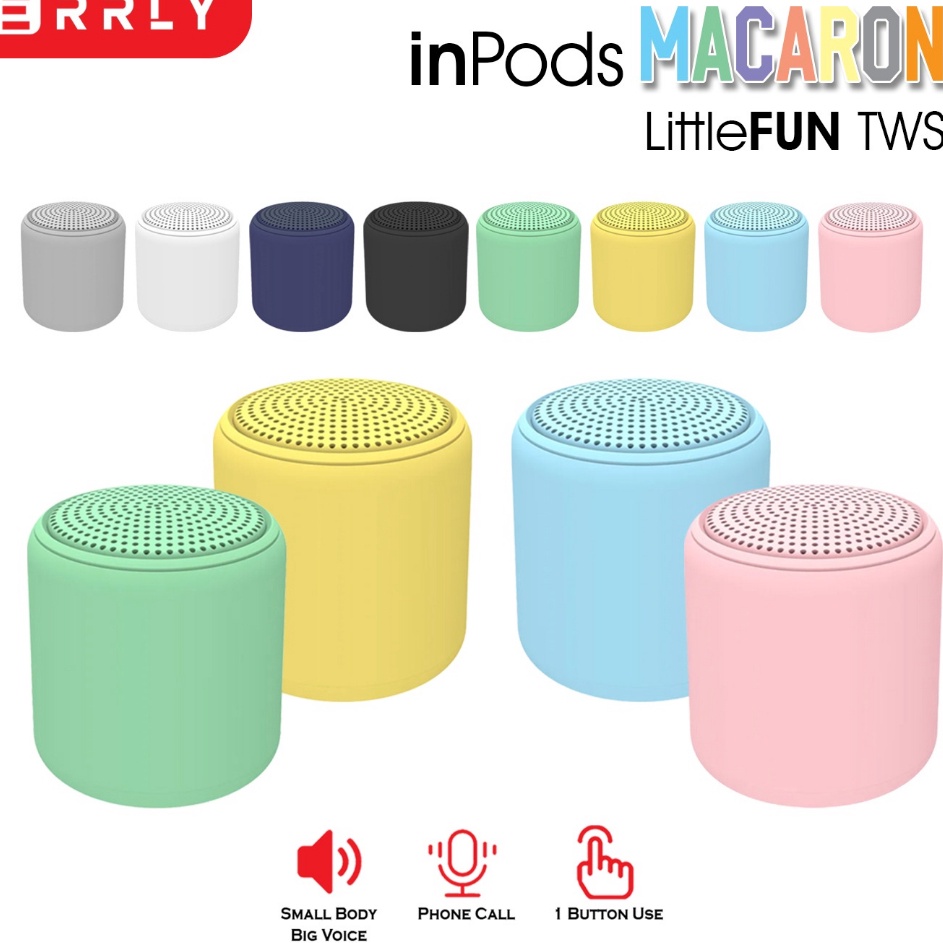 Mini Speaker Bluetooth Macaron Ins i12 Little FUN Bisa TWS 2in1 HIFI Music BOX Stereo Mega Bass Wire