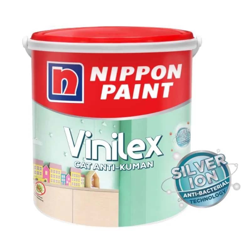 CAT TEMBOK DALAM NIPPON VINILEX WARNA PUTIH UKURAN 5 KG GALON //CAT TEMBOK INTERIOR//VINILEX SILVER 
