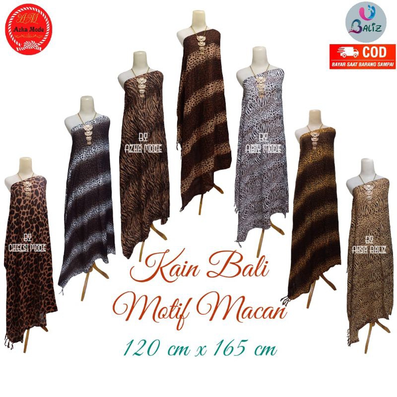 kain Bali motif macan/kain pantai/sarung pantai