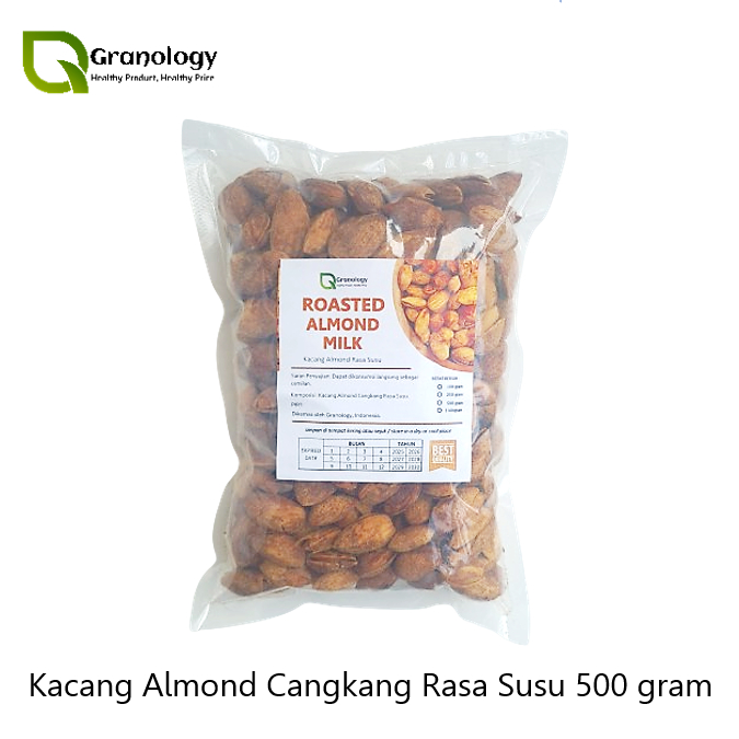 

Kacang Almond Cangkang Rasa Susu / Roasted Almond In Shell Milk Flavour (500 gram)