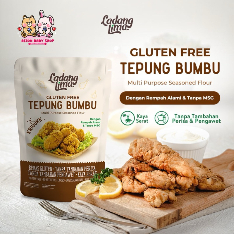 

Ladang Lima Tepung Bumbu Serbaguna 150gr 100% Gluten Free / Tepung Goreng Bebas MSG