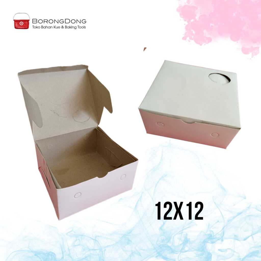 Dus Kue / Kotak Kue Putih Polos 12x12 (Isi 10 Pcs)