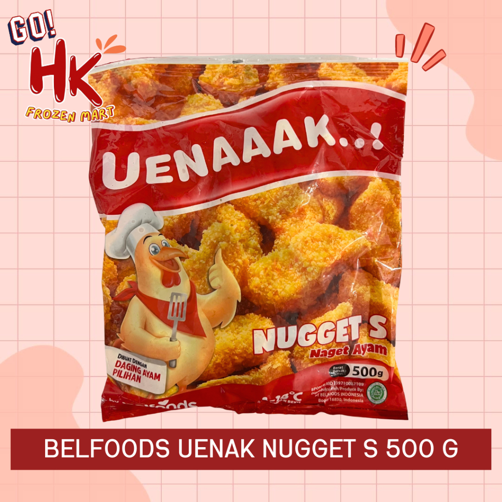 

Belfoods Uenak Nugget S 500gr | chicken naget ayam ekonomis uenaaak salam HK Frozen Mart