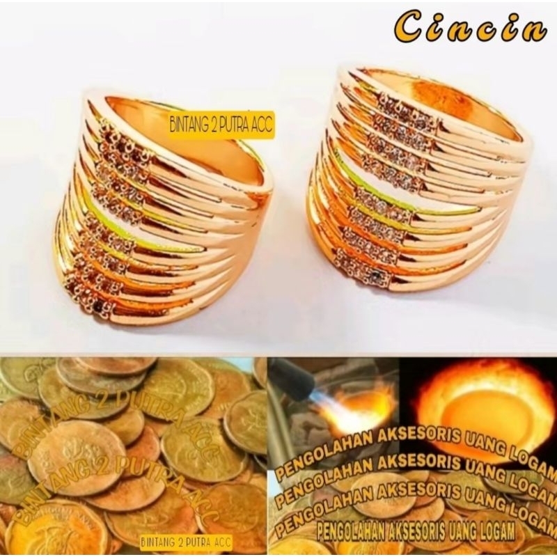 CINCIN KOIN LOGAM MOTIF DUBAI LAPIS EMAS 24K ANTI KARAT TIDAK LUNTUR