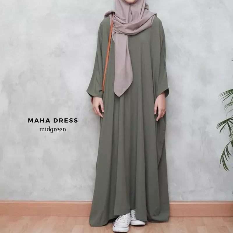 Maha Dress | Abaya Gamis Polos Jumbo | Kaftan Batwing XXXL Jumbo Oversize