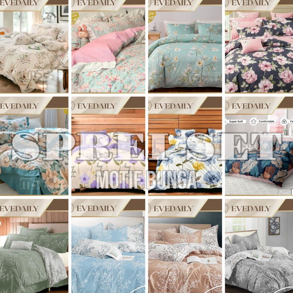 Limitless SPREI AESTHETIC MOTIF BUNGA KOREA  UKURAN LENGKAP  EVEDAILY