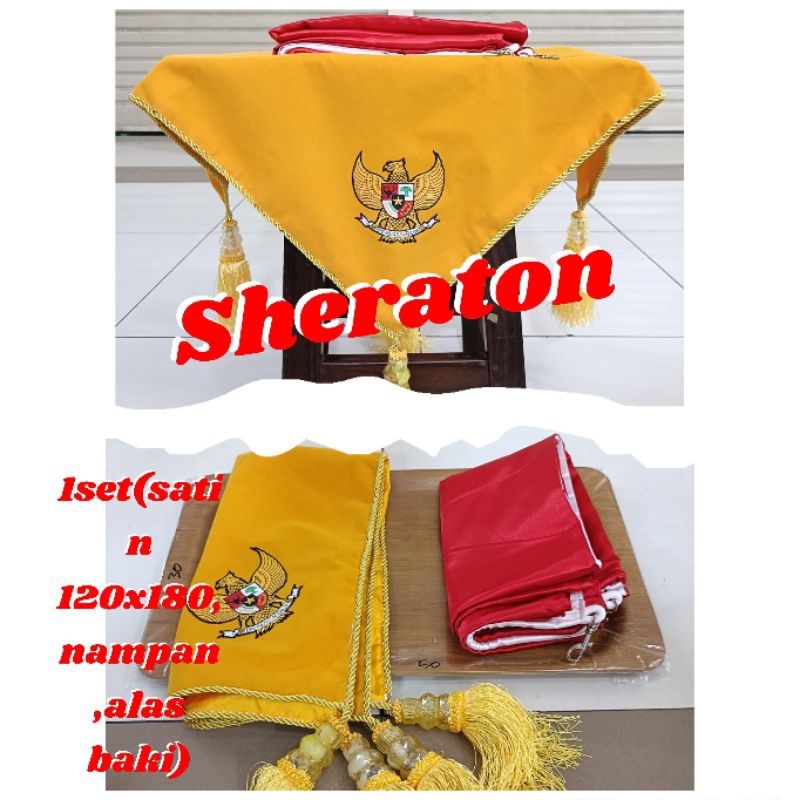 

1set alas baki upacara bendera alas baki paskibra+nampan+satin 120cm x 180cm