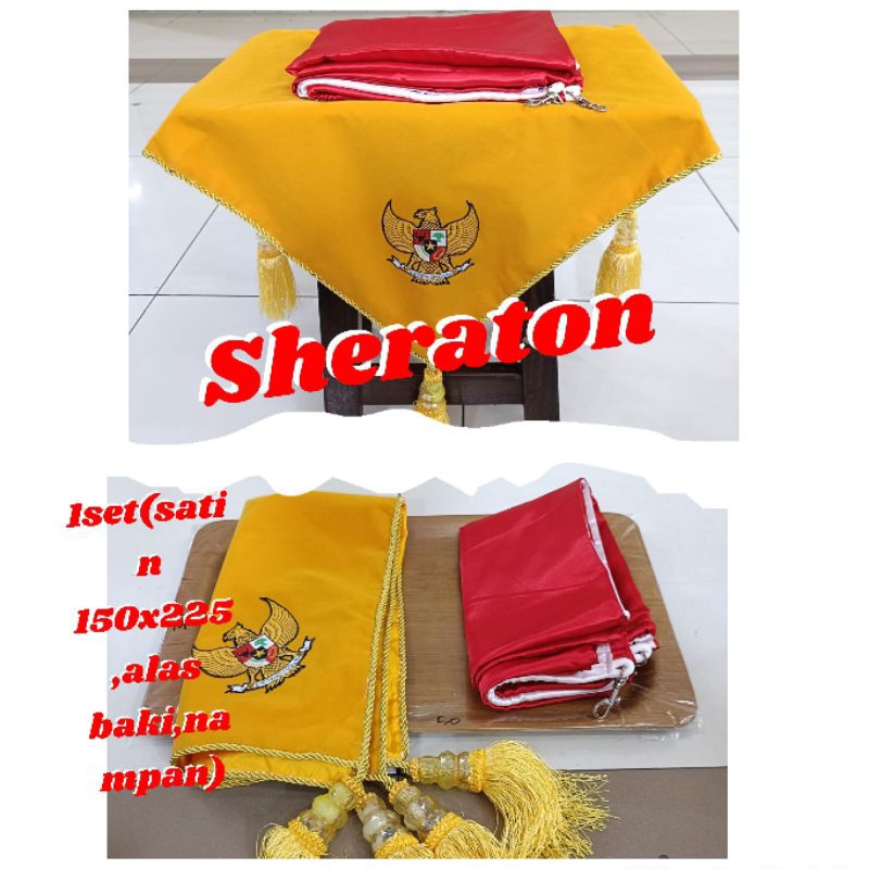 

1set alas baki upacara bendera alas baki paskibra+nampan+satin 150cm x 225cm