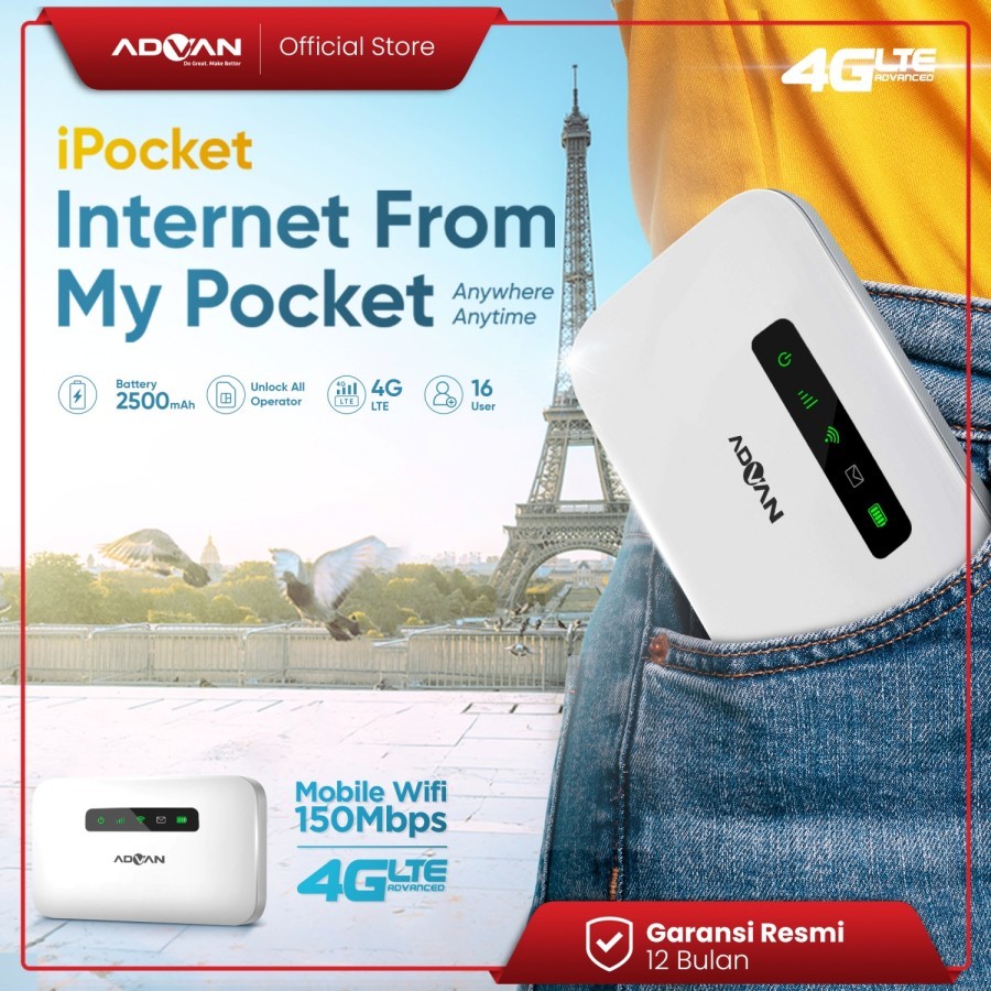 Advan Mifi Ipocket MIFI MF01 Unlock All Operator baterai 2500 MAH