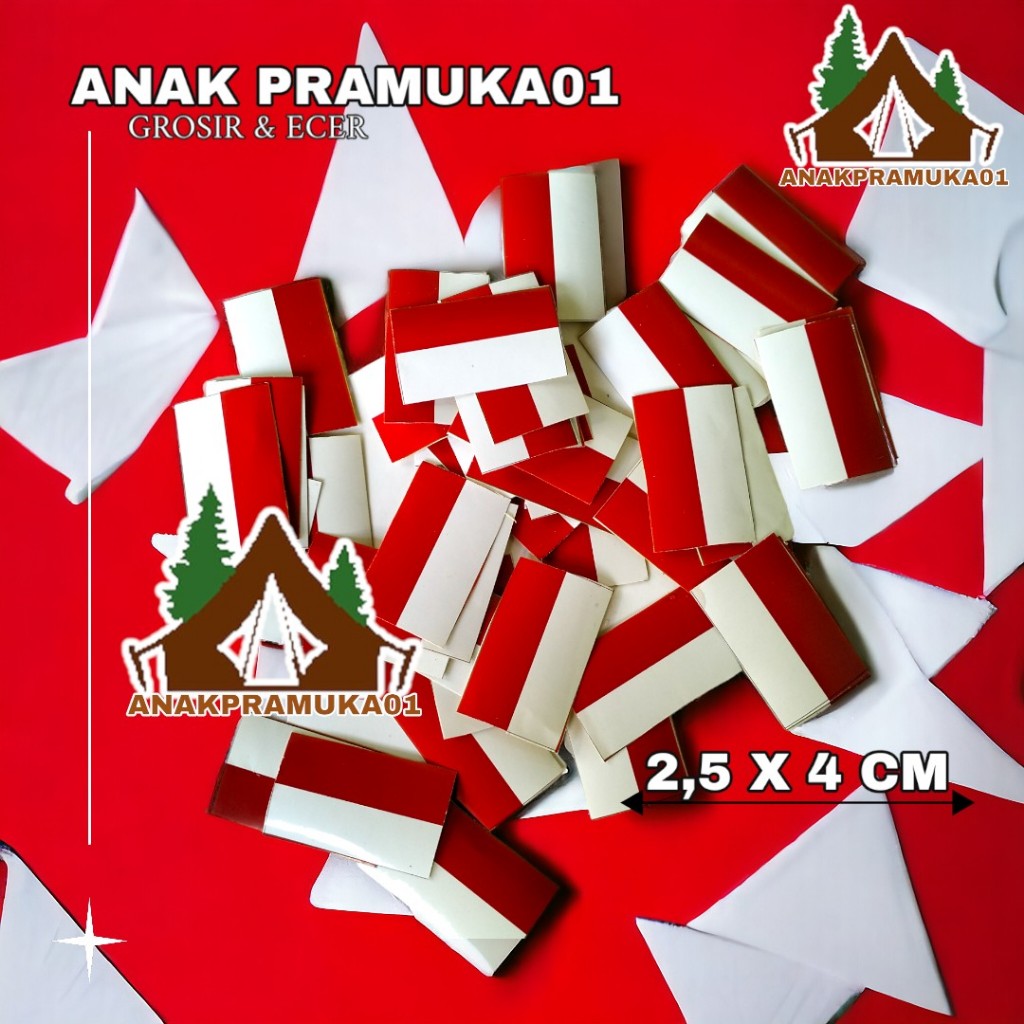 

Stiker merah putih untuk pipi ( bijian )