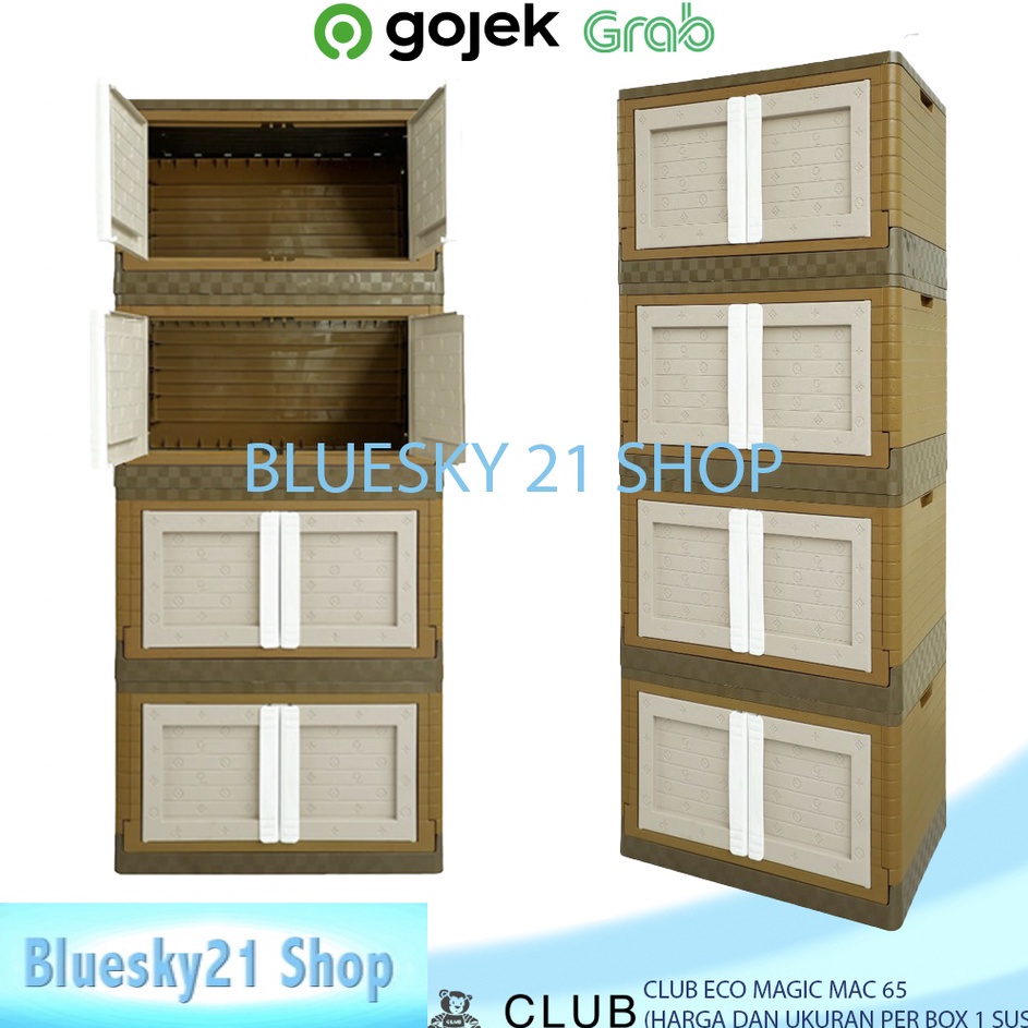 Kreatif LEMARI PAKAIAN PLASTIK CLUB ECOMAGIC CABINET MAC 65 BOX PENYIMPANAN SERBAA CLUB ECO MAGIC CA