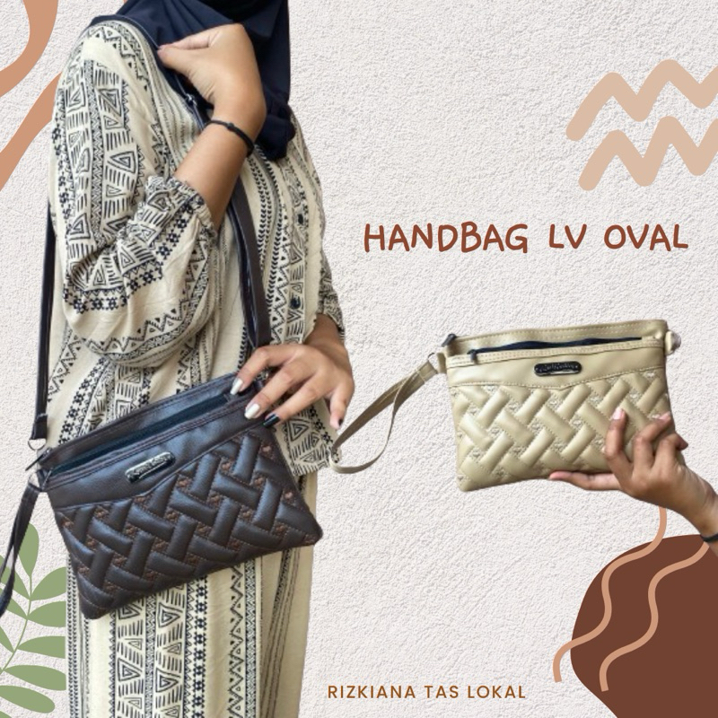 Handbag Clucth Wanita LV oval