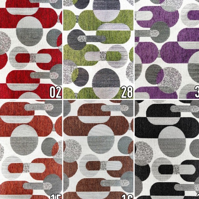 Harga Murah Bahan Kain Chenille Meubel Sofa  Jok  Kursi Regatta Motif Bulat Kotak Abstrak Minimalis 