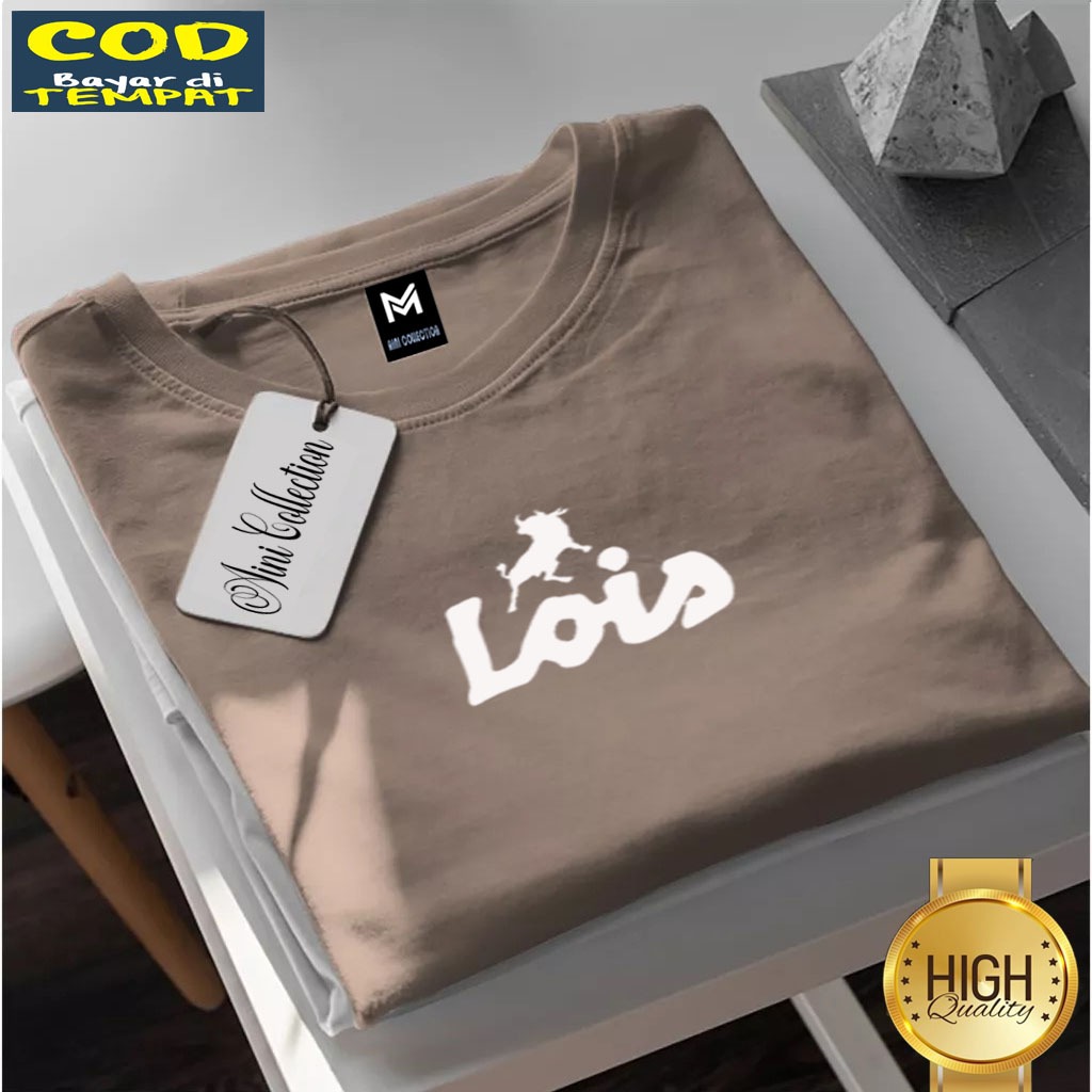 Promo  Kaos Keren Terbaru Baju Kaos Oblong Lois Text Putih /Kaos pendek / Kaos pria & Wanita / Kaos 