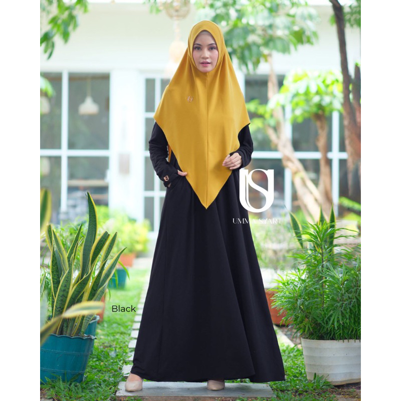 Abaya Hazza by Umma / Gamis jersey / Abaya Jersey /gamis polos/gamis basic/ abaya umroh/haji