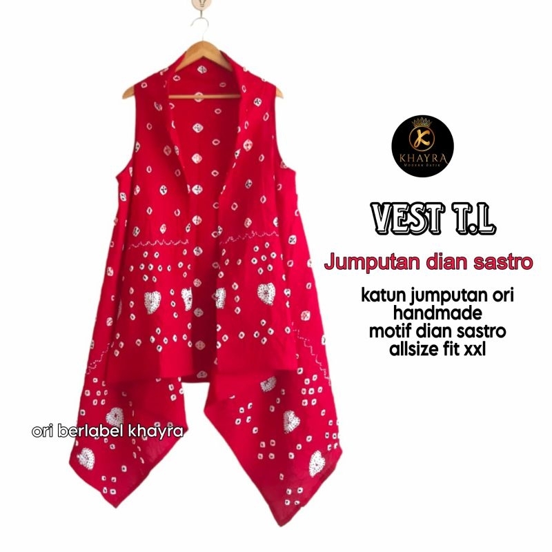 Bolero Vest Cardigan Outer Jumputan Wanita Modern Batik Kerja Kantor Wanita