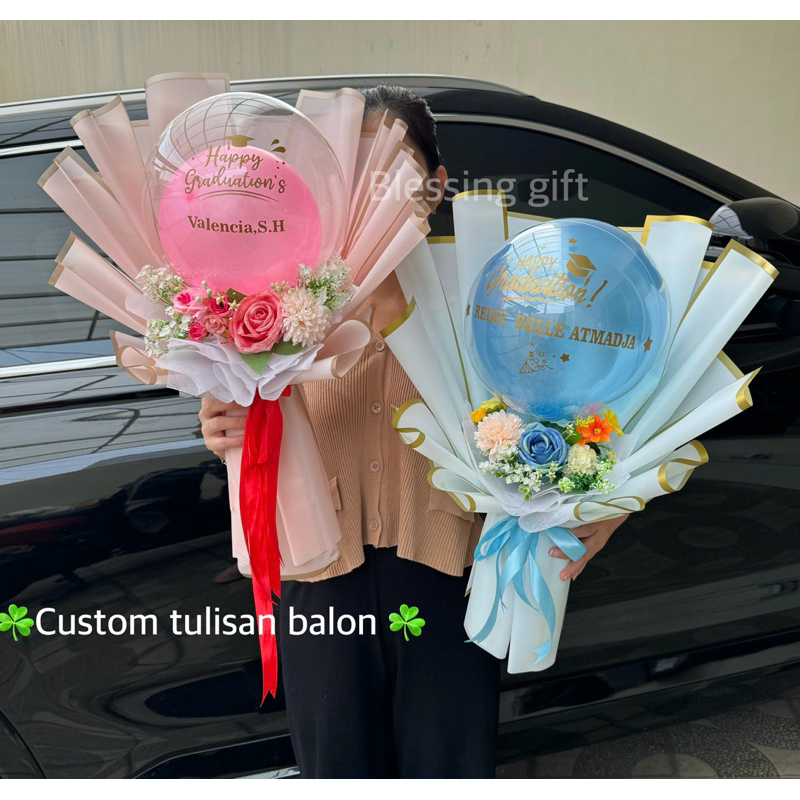 Buket Bunga Balon custom tulisan | Buket wisuda | Balon ulang tahun | Buket ulang tahun | buket uang