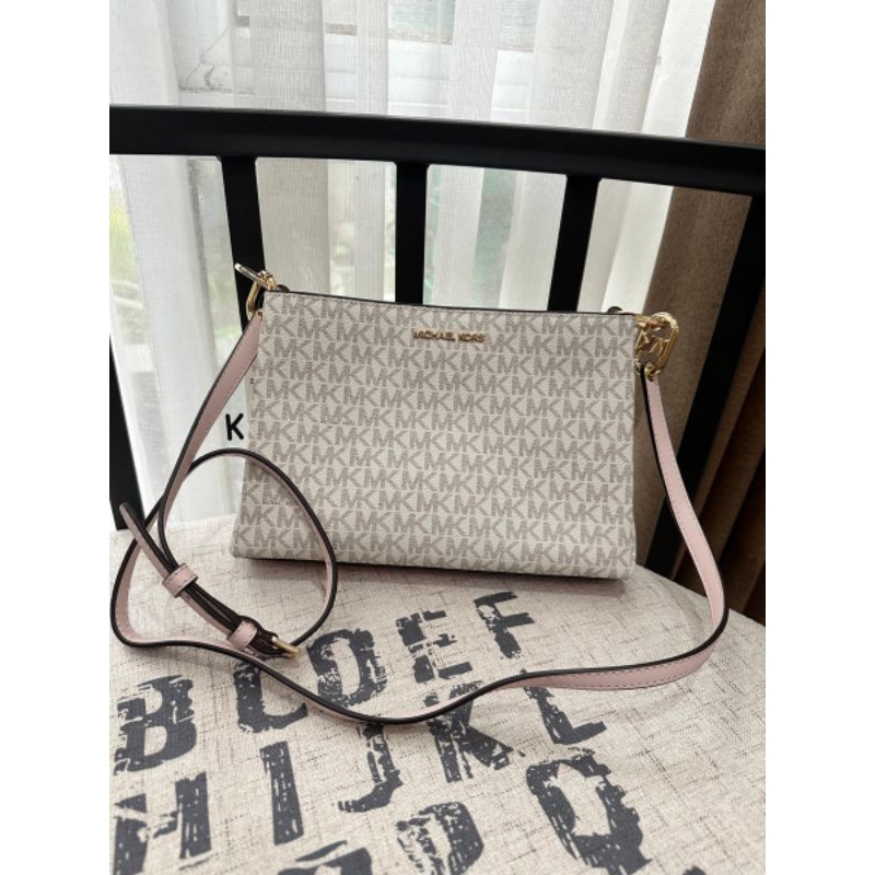 mk trisha mdm logo crossbody bag powder blush original