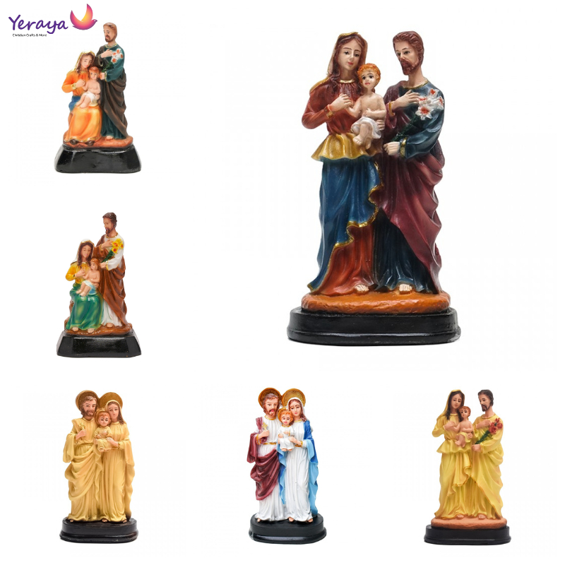 Patung Rohani Keluarga Kudus 15cm Pajangan Katolik Hantaran Pernikahan