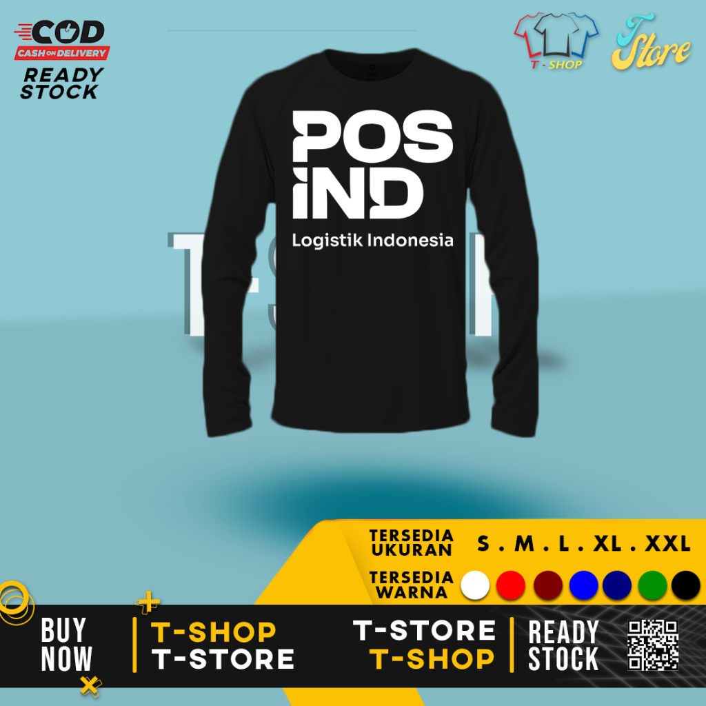 Baju Kaos Lengan Panjang POS IND BUMN PT Pos Indonesia