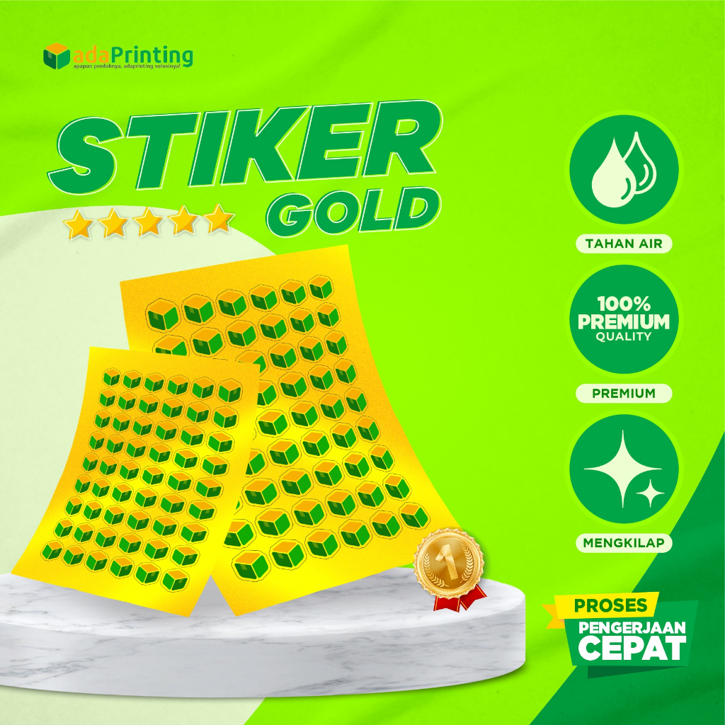 

Sticker gold A3+ termurah, sticker cutting, sticker label murah