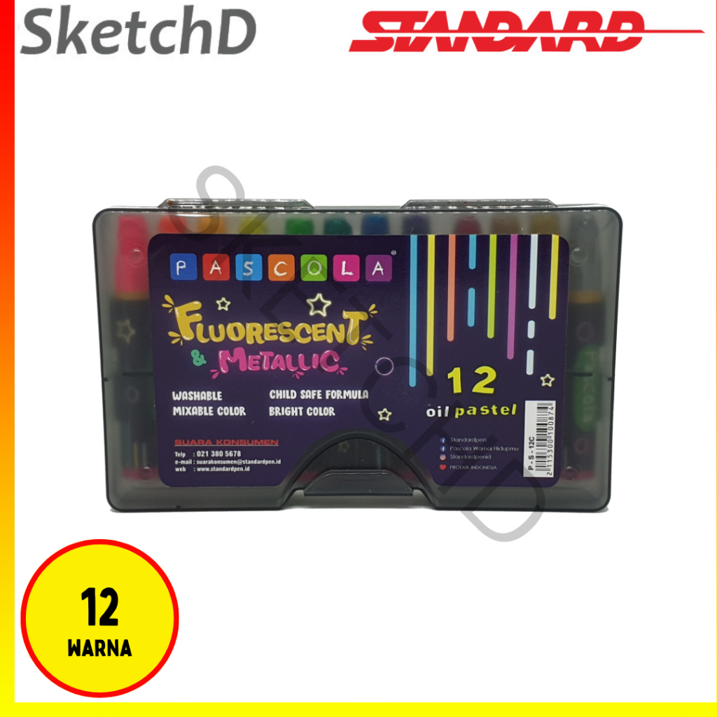 

Oil Pastel 12 Warna Krayon Flourescent Pascola PS12C - crayon Standard