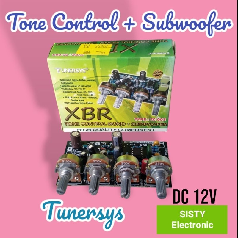 Tone Control Mono + Subwoofer Xbr Tunersys Dc 12V Ct