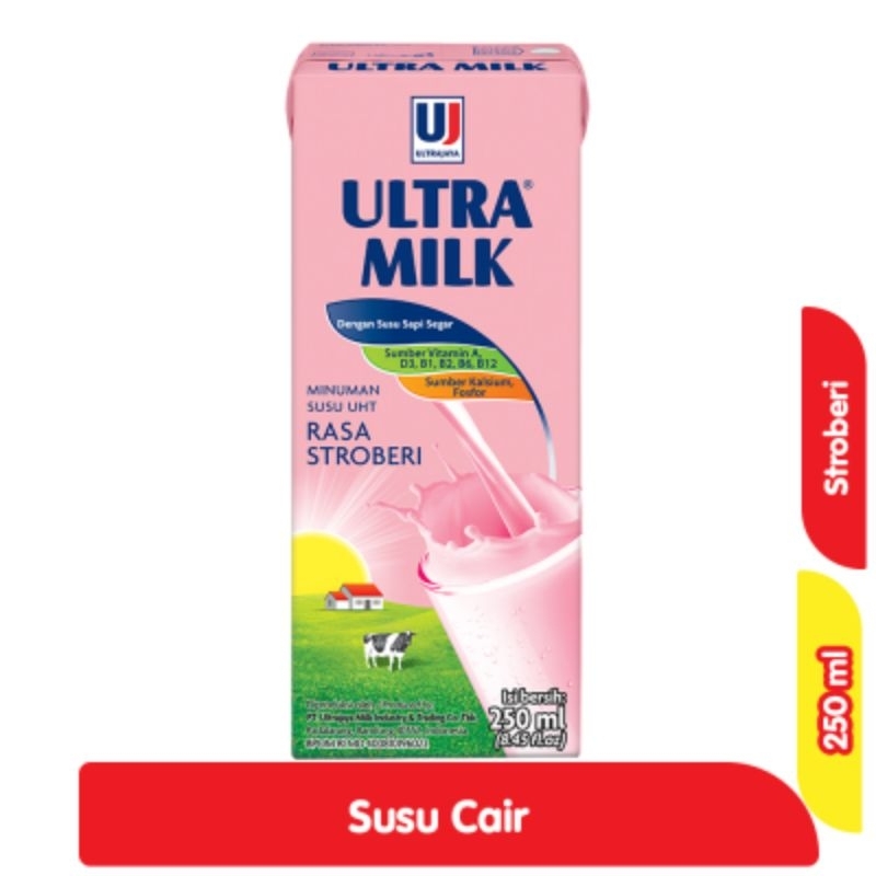 

ULTRA MILK Susu UHT Stroberi 250 ml