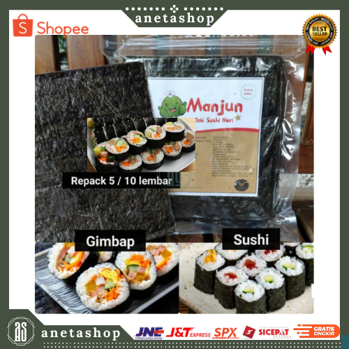 

(PROMO)BESTSELLER Manjun Nori HALAL Seaweed Rumput Laut Sushi Gimbap Korean Yaki Sushi Nori