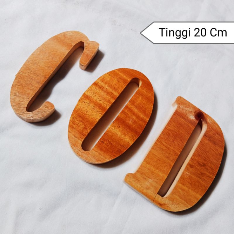 Ukir Huruf Kayu Timbul Custom tinggi 20 Cm Murah
