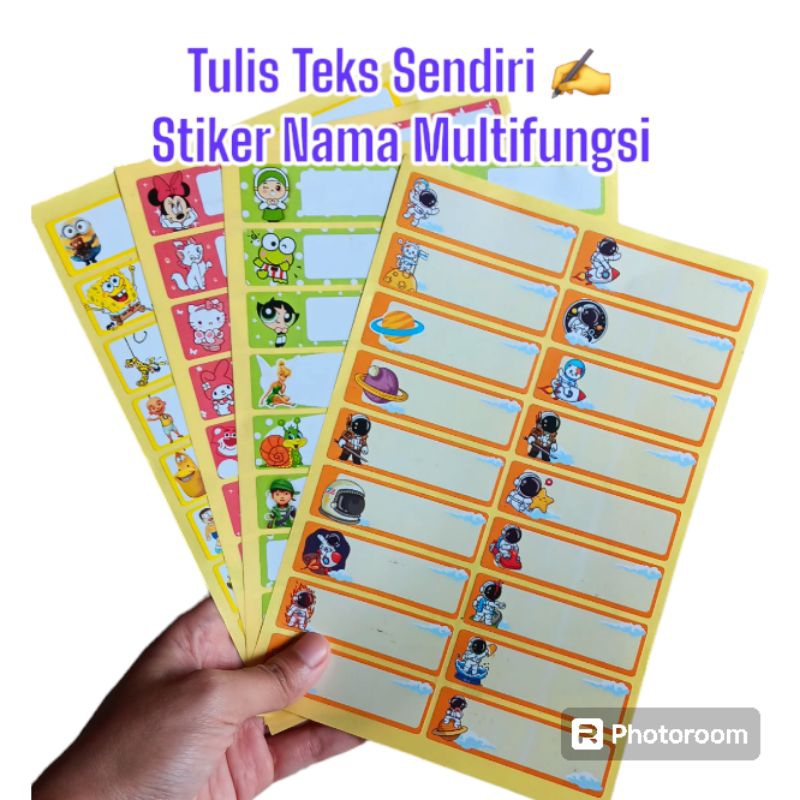 

[mp33] Stiker Nama Stiker Sekolah Stiker Alat tulis Sheet Pack Multifungsi Stiker Lucu isi 18pcs