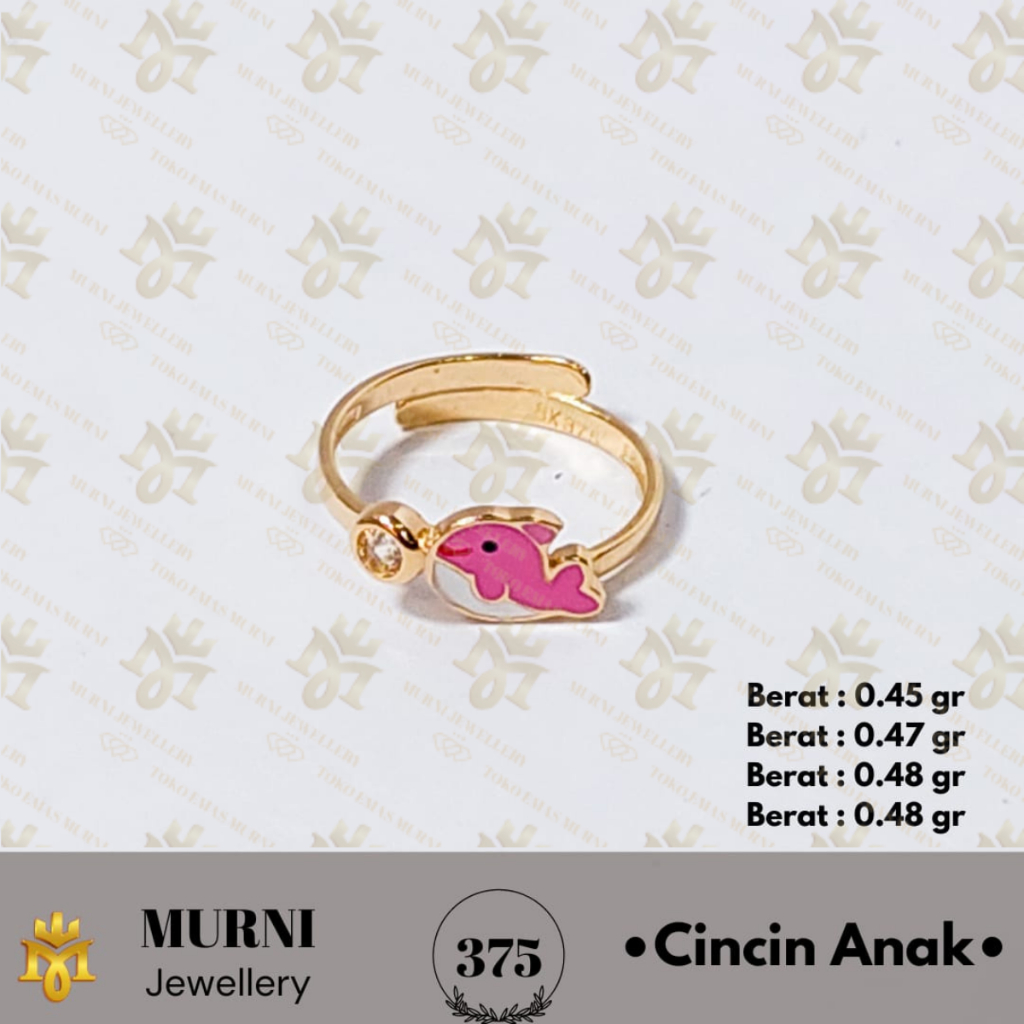 Cincin Anak Emas Muda Asli 8k/375