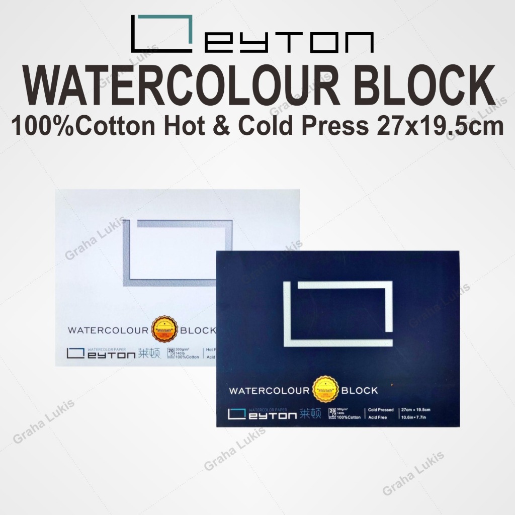 

Leyton Watercolor Block 100% Cotton CP/HP 27x19.5cm 300gsm + Lancet