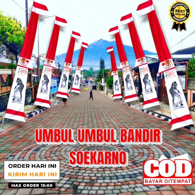 BENDERA UMBUL-UMBUL BANDIR SOEKARNO MERAH PUTIH / UMBUL-UMBUL GARUDA SOEKARNO