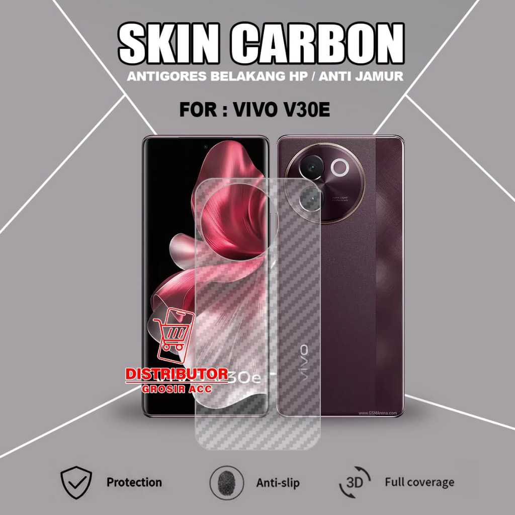 VIVO V17 PRO VIVO V30 VIVO V30 PRO VIVO V30E SKIN CARBON TRANSPARAN ANTIGORES BELAKANG VIVO V17 PRO 