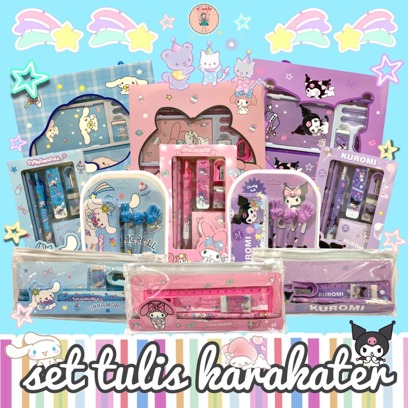

Paket Alat Tulis Karakter Anak Stationary Set/Kids Stationery Set Alat Tulis Set Anak Karakter/Set Alat Tulis Sekolah Anak Paket Buku Pen Penghapus Penggaris/Alat Tulis Anak Set/ Paket Alat tulis Anak Karakter Kartun/Alat Tulis Sanrio Cinnamon Kuromi