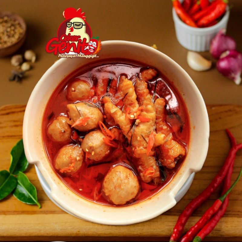 

Ceker Genit Pentol Pedas | Ceker Ayam Pedas Pentol | Frozen Ceker Ayam Genit Seblak Pedas