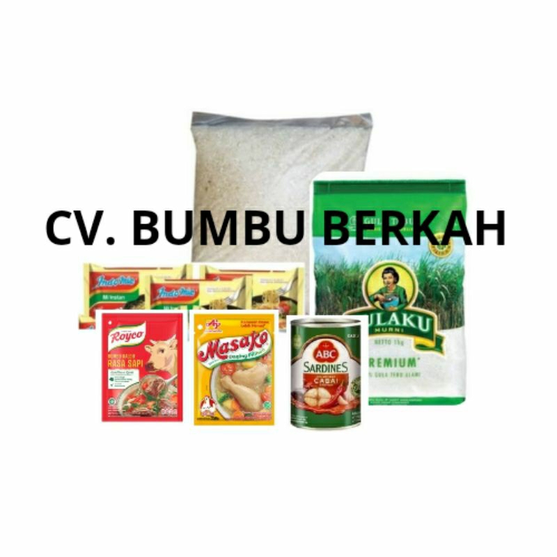 

Sembako Paket Sembako I | Beras | Gula | Indomie Ayam Bawang | Sarden | Royco/Masako