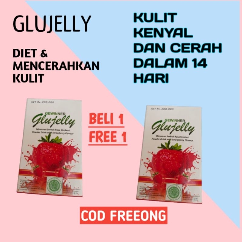 Glujelly Forgewinner Minuman Collagen Kolagen Drink Pemutih Pencerah Memutihkan Mencerahkan Badan da